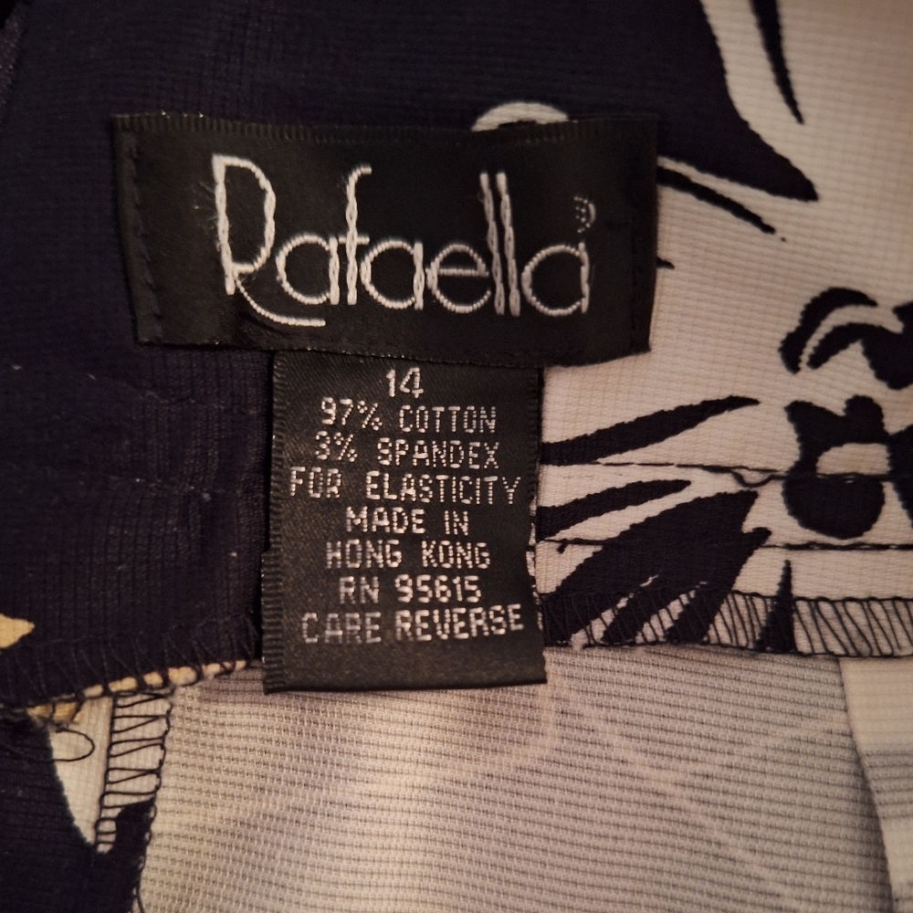 Rafaella Black Floral Mini Skirt with Cream and Tan Blooms - Picture 2 of 4